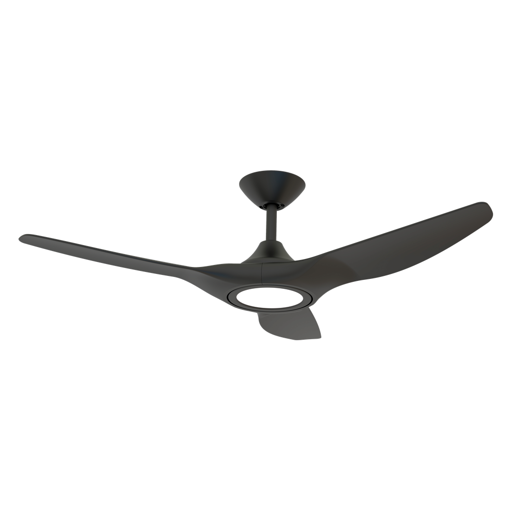 Domus Strike-48 3 Blade Ceiling Fan Tri - White-Black / Black-Walnut / White-Oak 18W 240V - STRIKE-48 - Domus Lighting