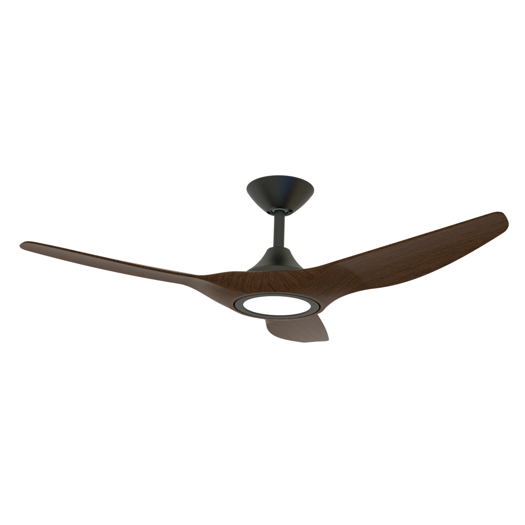 Domus Strike-48 3 Blade Ceiling Fan Tri - White-Black / Black-Walnut / White-Oak 18W 240V - STRIKE-48 - Domus Lighting