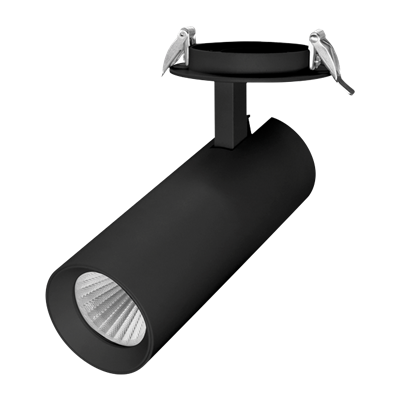 Domus THOR-PRO Recessed 62mm LED Track Light Tri- Black/ White 15W 240V IP20- 52513, 52514