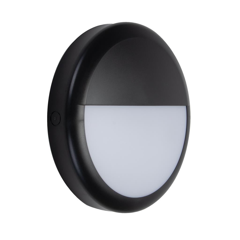 Domus VERSA-300 ROUND EYELID BUNKER Exterior Wall Lights Black / White 25W 240V IP65 - 19804, 19806