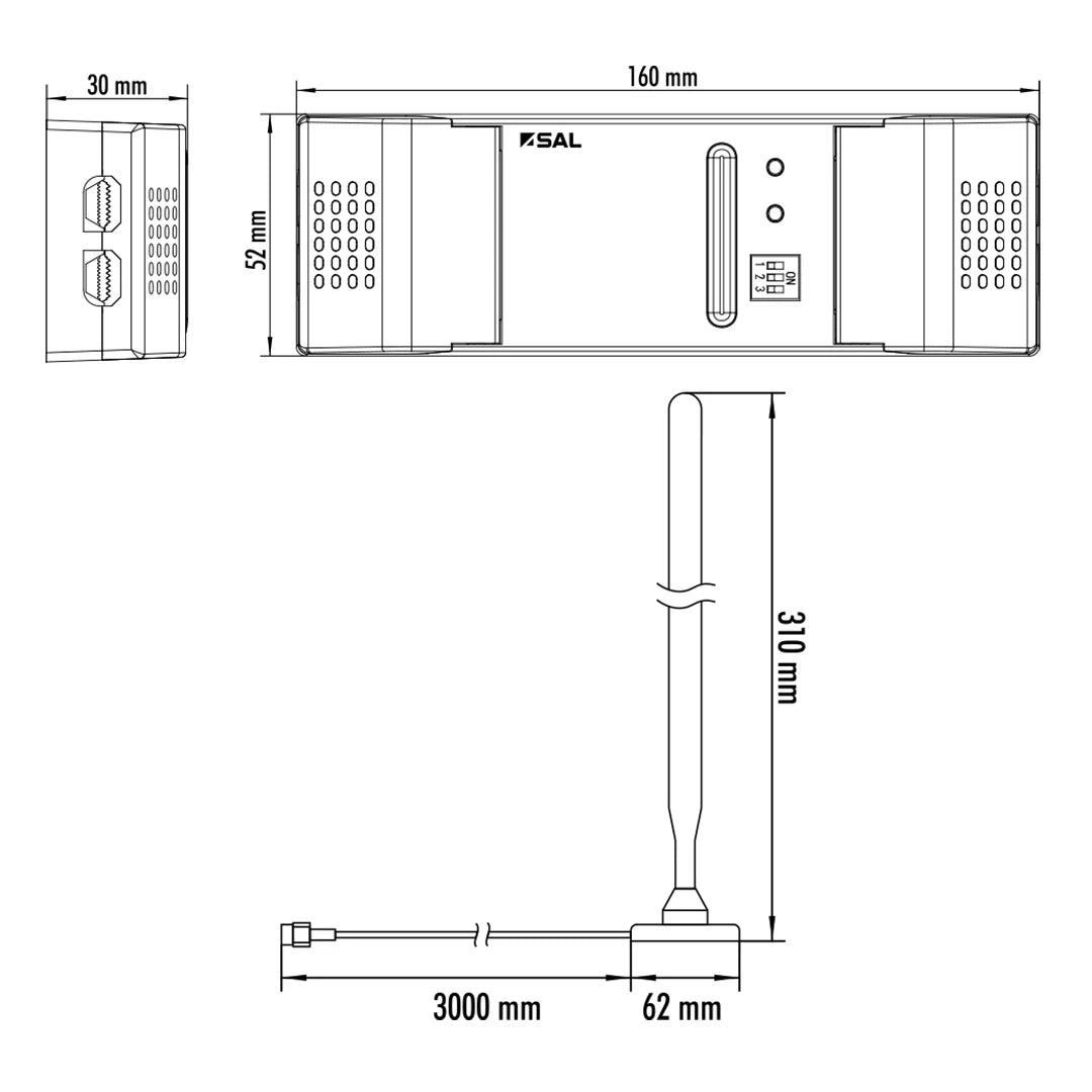 SAL PIXIE Portal Wireless Smart Lighting Control Grey 240V- SPT321WS/BTAS/PK2