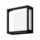 19654 York 12W LED Square Wall Light 240V IP65 - Black 3000K Domus Lighting