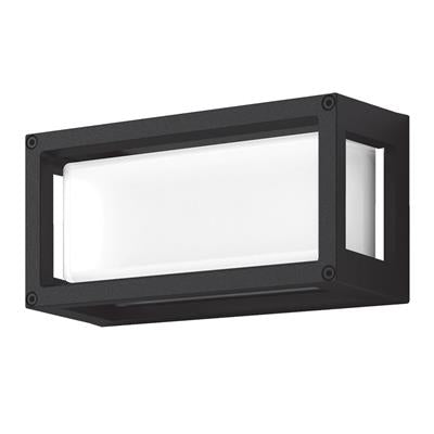 Domus York Rectangle Exterior Wall Lights 3000K 5000K Black 7W 240V IP65 - 19648, 19649 - Domus Lighting