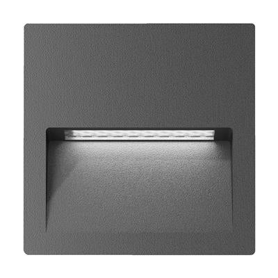 Domus Zac-4 Square REC Wall Lights 3000K 5000K Dark Grey 4W 12V IP65 - 19780, 19781 - Domus Lighting