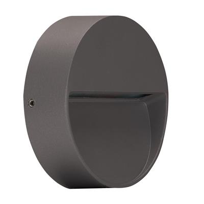 Domus Zeke-4 Round Surface Mounted LED Exterior Step Lights 3000K 5000K Dark Grey 4W 12V IP65 - 19842, 19843