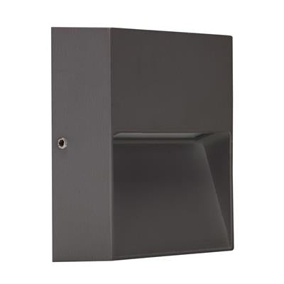 Domus Zeke-4 Square Surface Mounted LED Exterior Step Lights 3000K 5000K Dark Grey 4W 12V IP65 - 19850, 19851