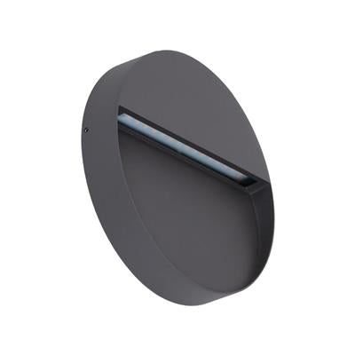 Domus Zeke-9 Round Surface Mounted LED Exterior Step Lights 3000K 5000K Dark Grey 9W 12V IP65 - 19866, 19867