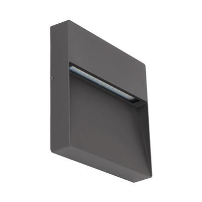 Domus Zeke-9 Square Surface Mounted LED Exterior Step Lights 3000K 5000K Dark Grey 9W 12V IP65 - 19874, 19875