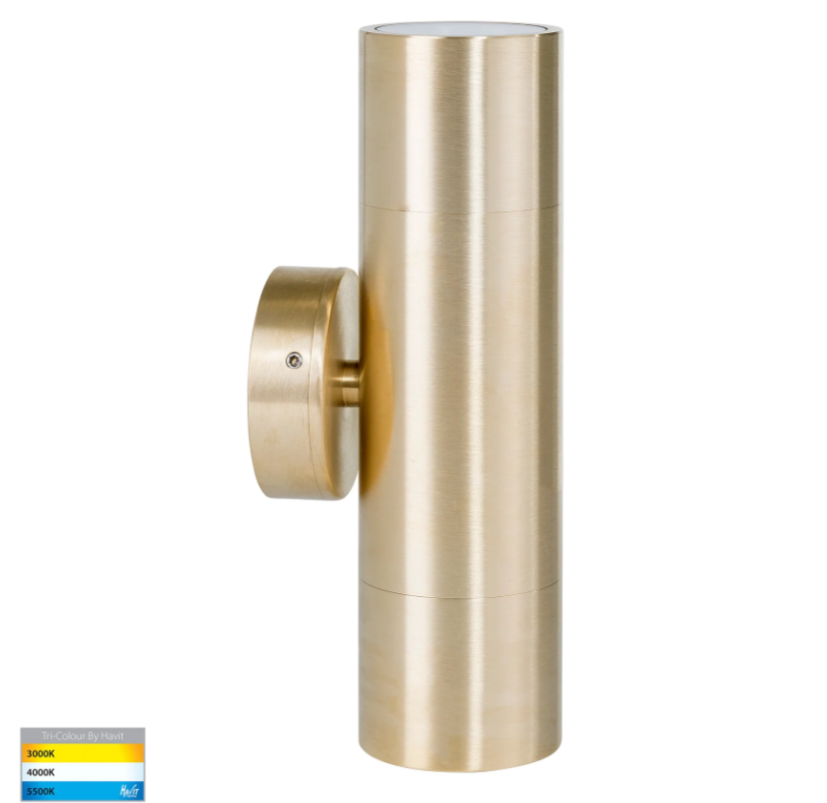 Havit Tivah Up & Down Pillar Exterior Wall Lights Tri - Solid Brass 2x3/5/7W / 2x5W 12V/240V IP65 - HV1055T-HV1057T
