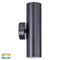 HV1075T-HV1077T - Tivah Solid Brass Graphite Coloured TRI Colour Up & Down Wall Pillar Lights-Havit Lighting