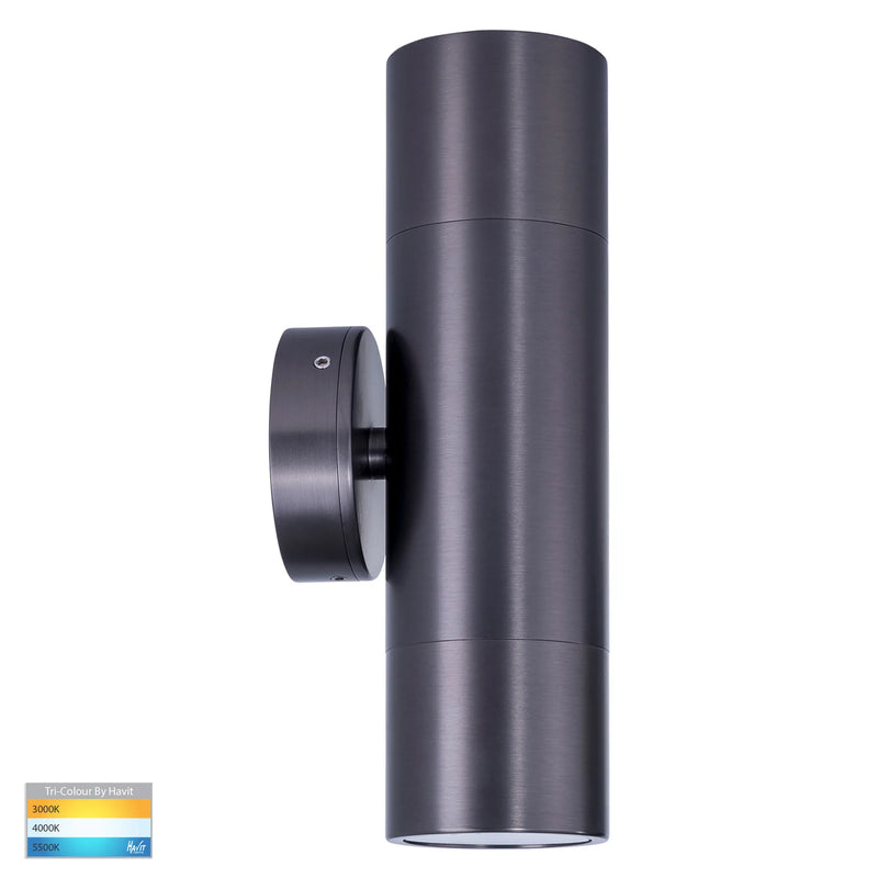 Havit Tivah Up & Down Pillar Exterior Wall Lights Tri - Graphite 2x3/5/7W 240V IP65 - HV1075T-HV1077T -Havit Lighting