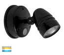 Havit Focus Polycarbonate Single Adjustable With Sensor Spot Wall Light Tri - Black 15W 240V IP65 - HV3792T-BLK - Havit Lighting