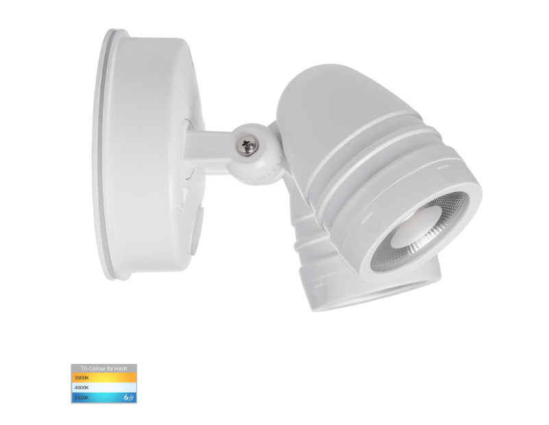 Havit Focus Polycarbonate Double Adjustable With Sensor Spot Wall Light Tri - White 2 x 15W 240V IP65 - HV3794T-WHT - Havit Lighting