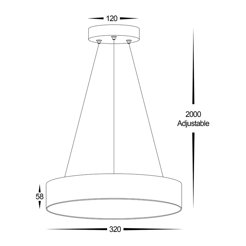 Havit Nella Round Interior Pendant Tri - White 30W 240V IP20 - HV5893T-WHT-PDT - Havit Lighting