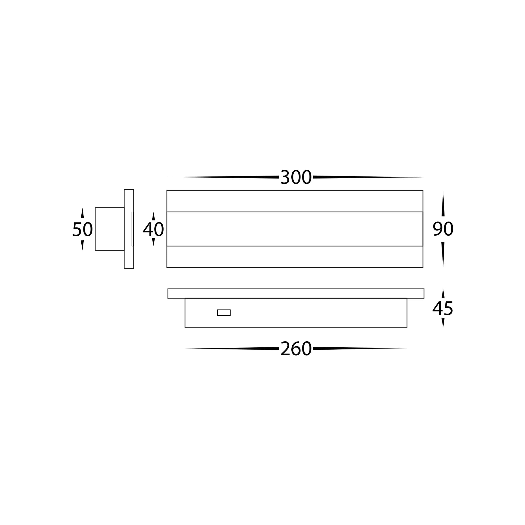 Havit Barline 300mm Exterior Wall Lights Tri- Black 4.5W-9W 240V/24V IP65- HV3581T-BLK