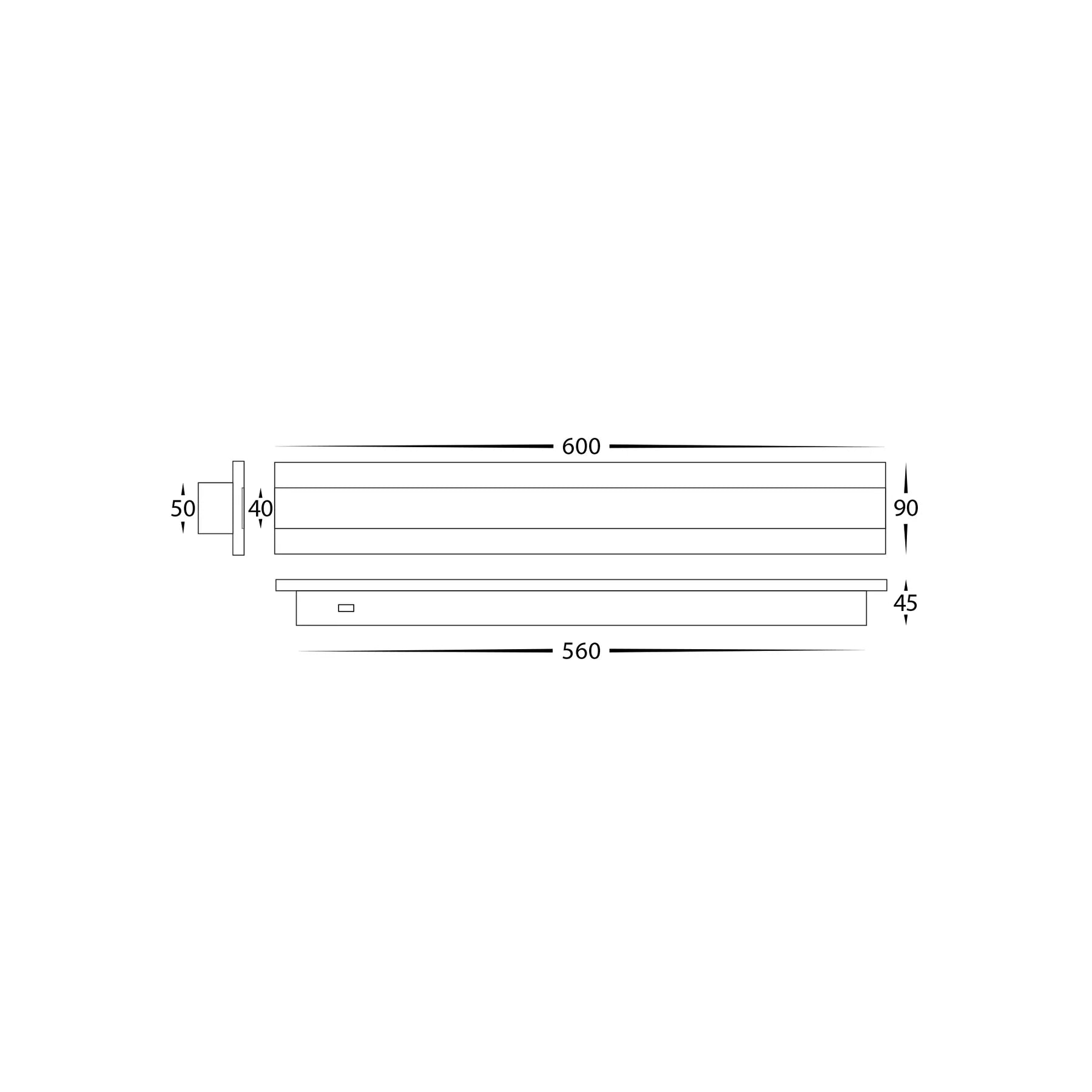 Havit Barline 600mm Exterior Wall Lights Tri- Black 9W-18W 240V/24V IP65- HV3582T-BLK