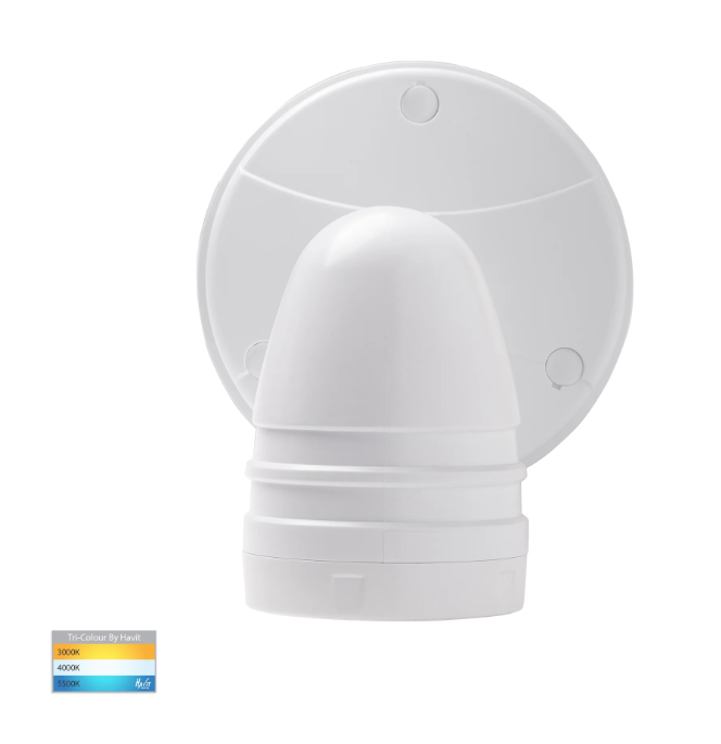 Havit Focus Polycarbonate Single Adjustable With Sensor Spot Wall Light Tri - White 15W 240V IP65 - HV3792T-WHT - Havit Lighting