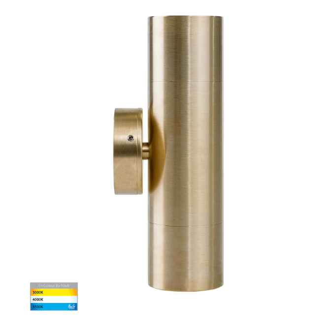 Havit Tivah Up & Down Pillar Exterior Wall Lights Tri - Solid Brass 2x3/5/7W / 2x5W 12V/240V IP65 - HV1055T-HV1057T