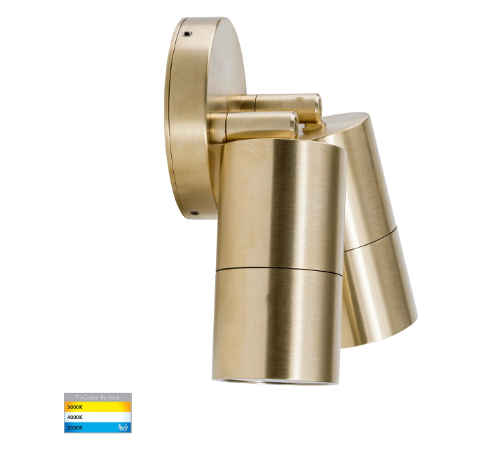 Havit Tivah Double Adjustable Pillar Exterior Wall Lights Tri - Solid Brass 2x3/5/7W 240V IP65 - HV1355T-HV1357T- Havit Lighting