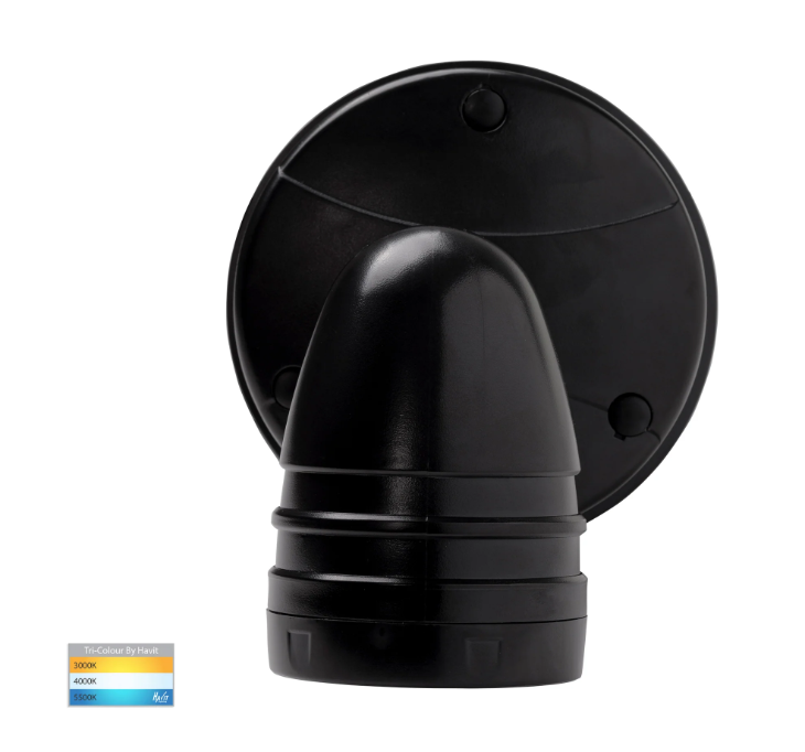 Havit Focus Polycarbonate Single Adjustable Spot Wall Light Tri - Black 15W 240V IP65 - HV3791T-BLK - Havit Lighting