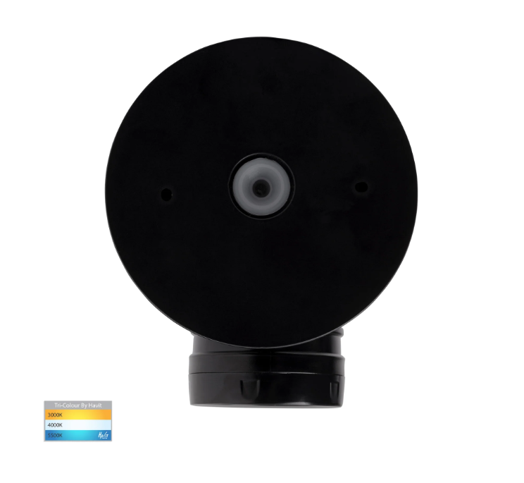 Havit Focus Polycarbonate Single Adjustable With Sensor Spot Wall Light Tri - Black 15W 240V IP65 - HV3792T-BLK - Havit Lighting