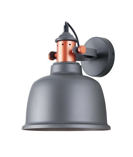 CLA Alta Adjustable Bell with Copper Highlight Interior Wall Light Black White or Grey 220-240V AC - ALTA-CLA Lighting