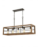 CLA BANQUET: Rectangular Wood Frame Interior Pendant Bronze - BANQUET1 - CLA Lighting