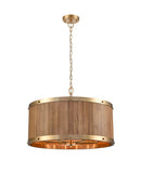 CLA BARRIQUE: Drum Wood Interior Pendant Satin Brass / Bronze 220-240V - BARRIQUE1, BARRIQUE2 -CLA  Lighting