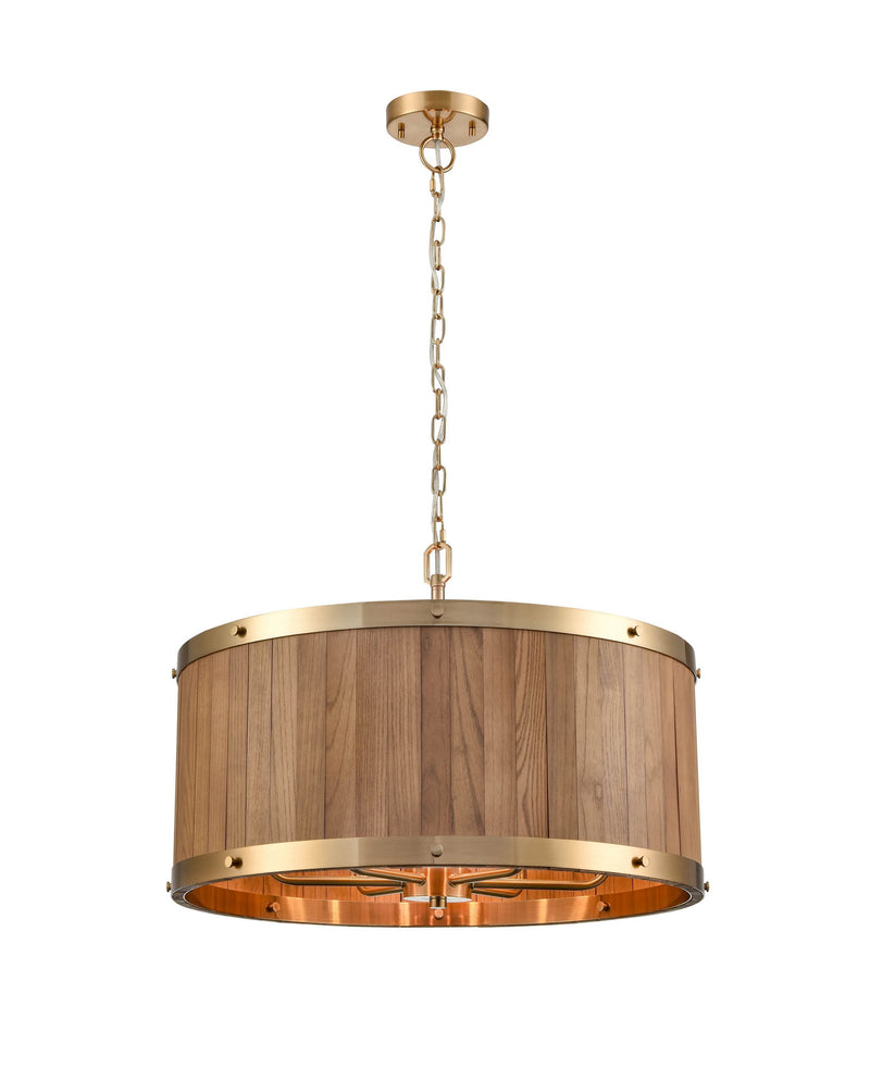 CLA BARRIQUE: Drum Wood Interior Pendant Satin Brass / Bronze 220-240V - BARRIQUE1, BARRIQUE2 -CLA  Lighting