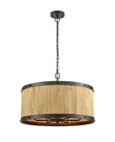 CLA BARRIQUE: Drum Wood Interior Pendant Satin Brass / Bronze 220-240V - BARRIQUE1, BARRIQUE2 -CLA Lighting