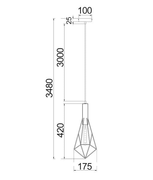 CLA BLACKBAND: Industrial Black Bird Cage Interior Pendant Curved / Diamonds Bar Base / Angled / Varied Round / Tubular / Pear / Small Diamond / Large Diamond 220-240V - BLACKBAND - CLA Lighting