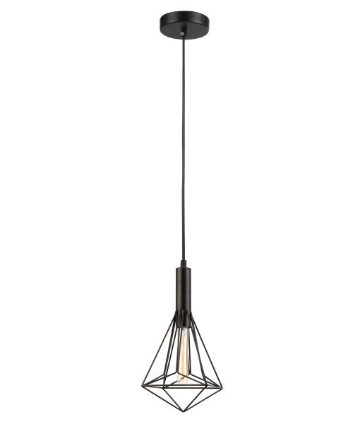 CLA BLACKBAND: Industrial Black Bird Cage Interior Pendant Curved / Diamonds Bar Base / Angled / Varied Round / Tubular / Pear / Small Diamond / Large Diamond 220-240V - BLACKBAND - CLA Lighting
