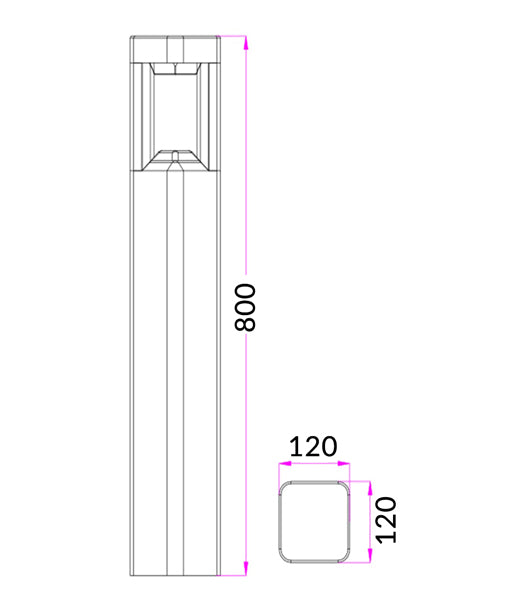 CLA BOL: Exterior Lights LED Bollards 3000K Grey 7W 100-240V IP54 - BOL2A, BOL3A, BOL4A