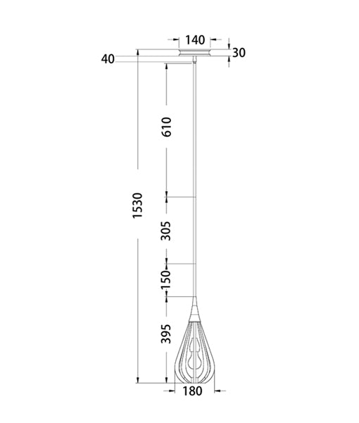 CLA BONITO: Winter Moss Tear Drop Interior Pendant Small / Medium / Large 220-240V - BONITO6, BONITO7, BONITO8 -CLA Lighting