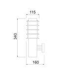 CLA BORDA: Exterior Surface Mounted Louvred Wall Lights & LED Bollards Black 220-240V IP44 - BORDA1, BORDA3, BORDA5 - CLA Lighting