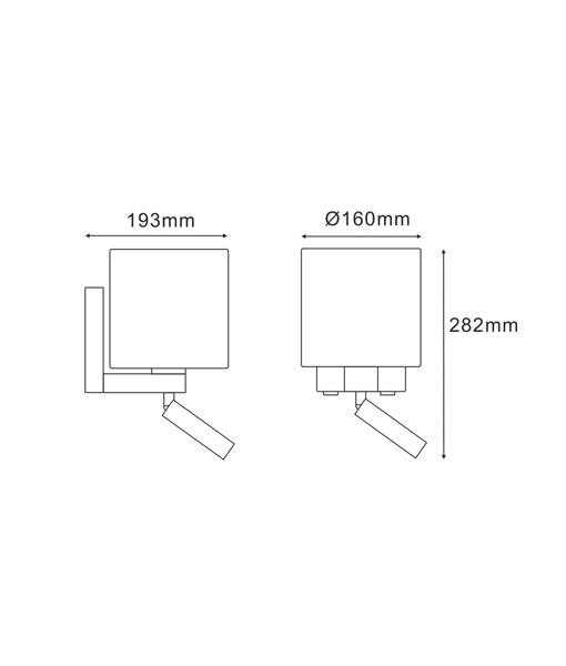 CLA Brighton with LED Adjustable Reading Interior Wall Light 3000K 5000K White 100-240V IP20 - BRIGHTON- CLA Lighting