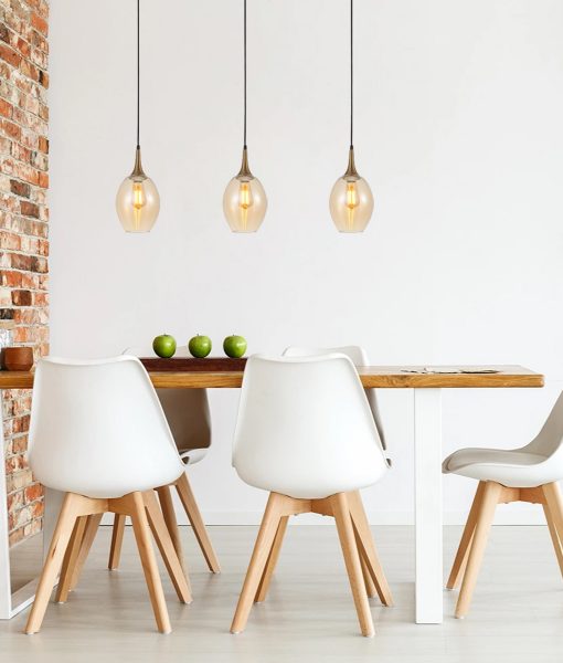 CLA BROTE: Retro Wine Glass Shape Interior Pendant Bronze Amber/ Black Smoke 220-240V - BROTE1, BROTE2