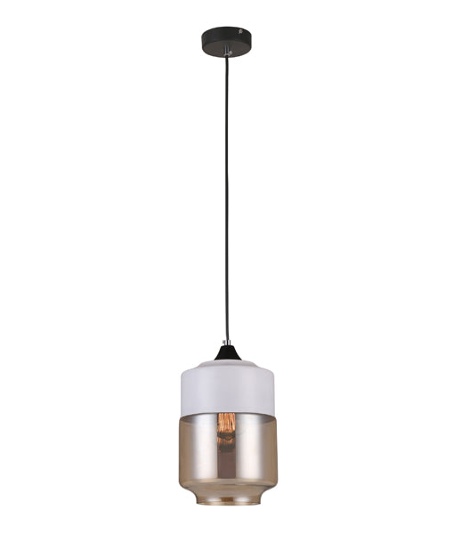 CLA CASA: White with Amber Glass Interior Pendant Jar/ Wine/ Oblong 220-240V - CASA1, CASA2, CASA3