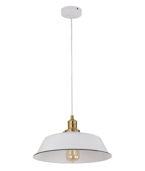 CEREMA: Interior White with Antique Brass & Black Highlight Pendant Lights - Eco Smart Lighting