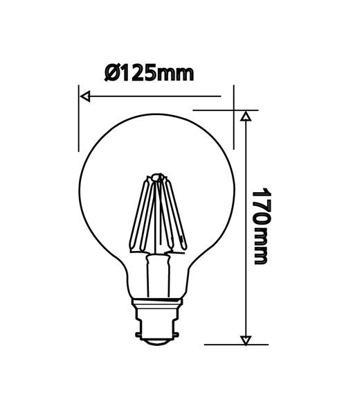 CLA G95 Filament Dimmable Lamps and Globes 2700K 6000K Clear 6W 180-260V IP20- CF18DIM, CF20DIM, CF19DIM, CF21DIM
