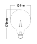 CLA G125 LED Filament Lamps and Globes 2200K Carbon 6W 220-250V IP20 - CF3A, CF4A - CLA Lighting