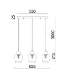 CLA CHAMPAN: Ellipse Interior Pendant Bronze Amber 220-240V - CHAMPAN1, CHAMPAN1X3R, CHAMPAN1X3S - CLA Lighting