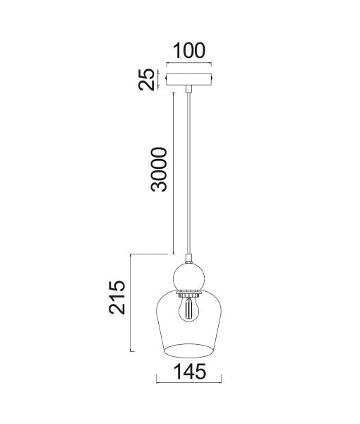 CLA CHAMPAN: Ellipse Interior Pendant Bronze Amber 220-240V - CHAMPAN1, CHAMPAN1X3R, CHAMPAN1X3S - CLA Lighting