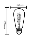 CLA ST57 Carbon Filament Lamps and Globes 2000K Pear 25W 220-240V - CLACFC25BC, CLACFC25ES - CLA Lighting