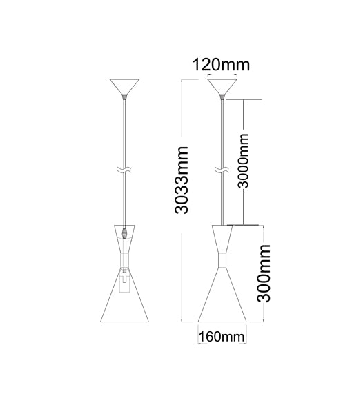 CLA CLASSIC: Cone Shape Interior Pendant Red / White 220-240V - CLASSIC2A