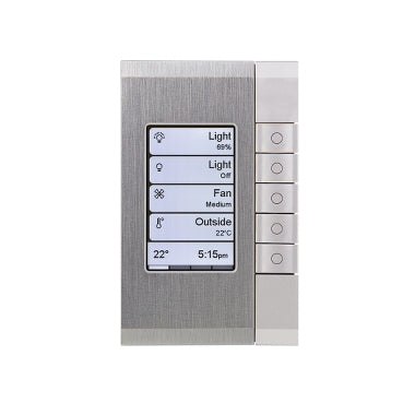 Clipsal Wall Plate, C-Bus, Saturn, EDLT, 5 keys Clipsal Products Espresso Black / Ocean Mist / Horizon Black / Pure White / Stainless Steel 15-36V - 5085EDLW- Eco Smart Lighting