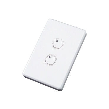 Clipsal C2000 Series C-Bus Plastic Plate Wall Switches Classic , 2 Button Clipsal Products White / Black 15-36V - C5032NL-WE, C5032NL-BK