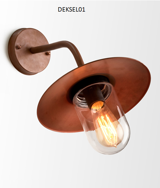 CLA Deksel Interior Wall Light Aged Copper 110-265V IP54 and IP23 - DEKSEL- CLA Lighting. 
