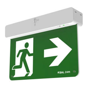 White maintained exit sign