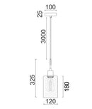 CLA ESPEJO3: Oblong Glass with Dotted Effect Interior Pendant Chrome 220-240V - ESPEJO3, ESPEJO3X3R, ESPEJO3X3S -CLA Lighting